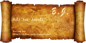 Bába Jenő névjegykártya