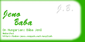 jeno baba business card
